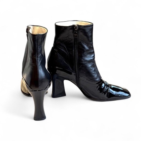 Prada Black Leather Ankle Boots – Size 38 - Picture 1 of 10